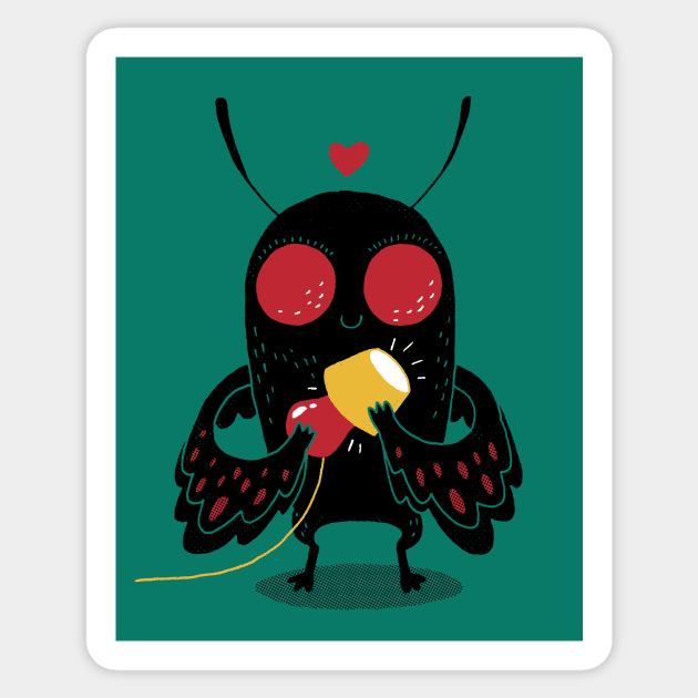 Mothman Love Lamp Sticker by DinoMike